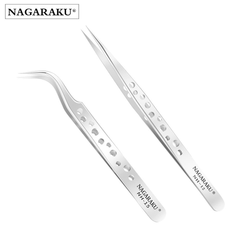 Kit  2 Pinças De Cílios Nagaraku Nh12/nh15