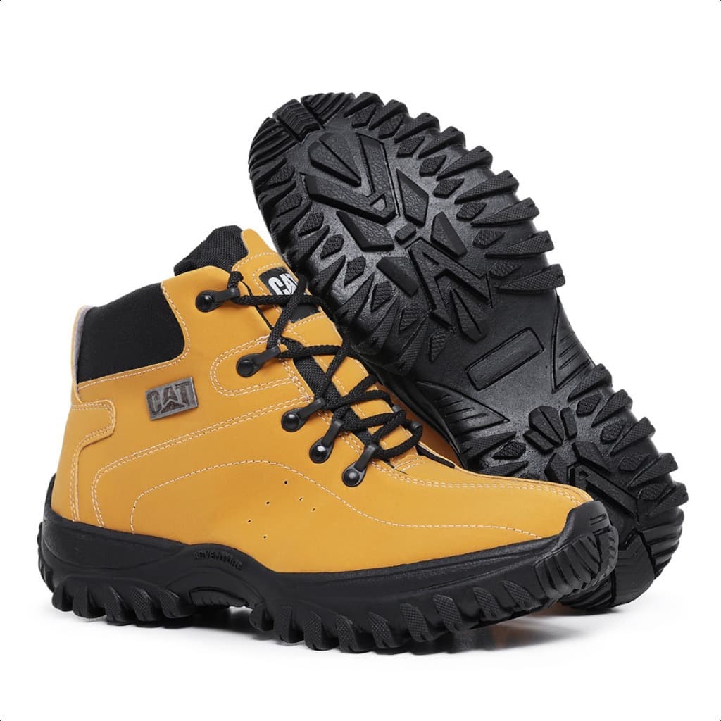 Bota tática Bota adventure militar camuflada masculina Bota resistente trabalho antiderrapante couro sintético adventure