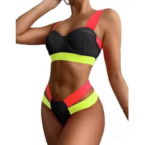 Biquini Neon Tiras Grossa Modelo Das Gringas Fio Duplo Levanta Bumbum Modelo Da Juliette