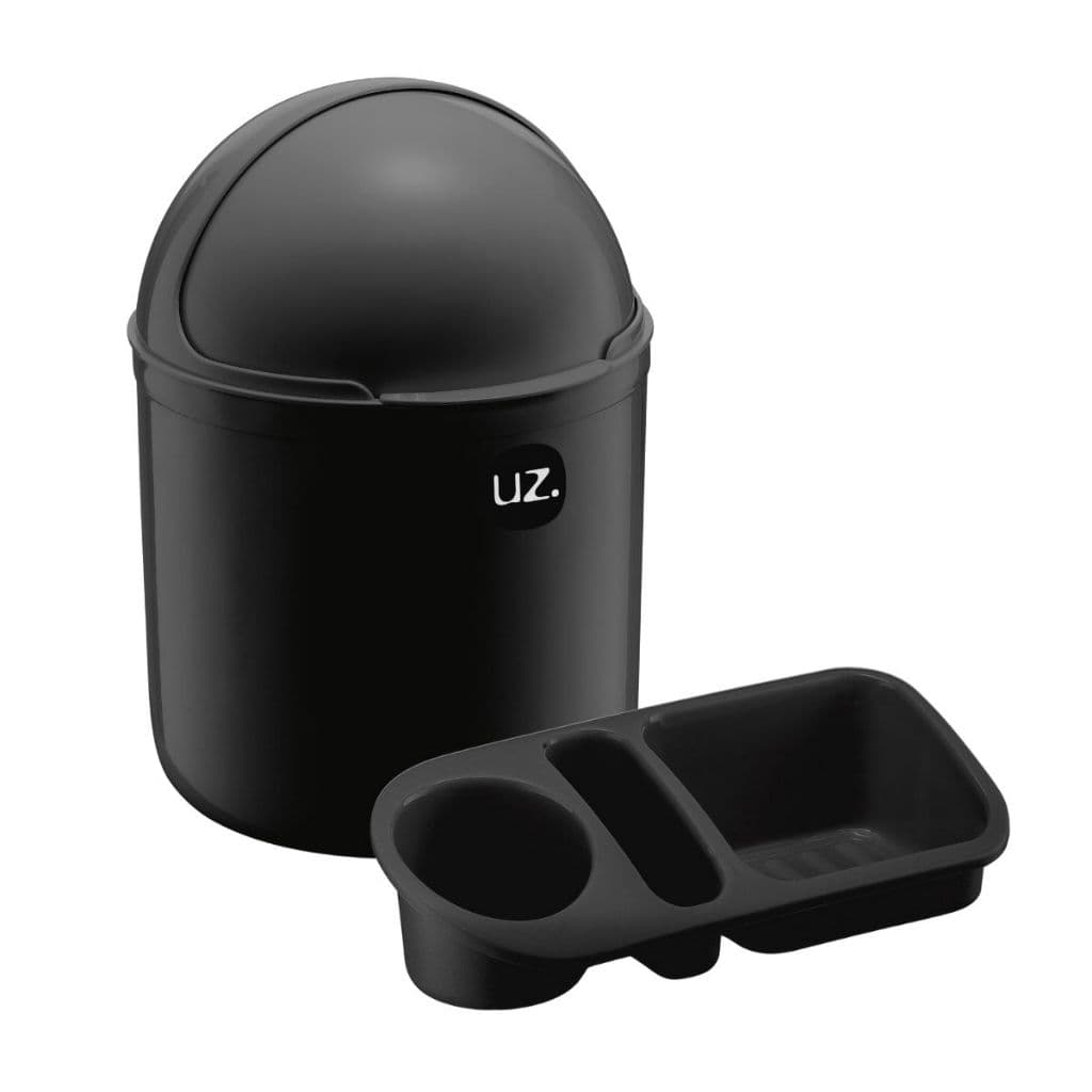 Conjunto Organizador De Pia Porta Detergente Bucha Sabão + Lixeira Capacete Basculante 4L Uz - Cores