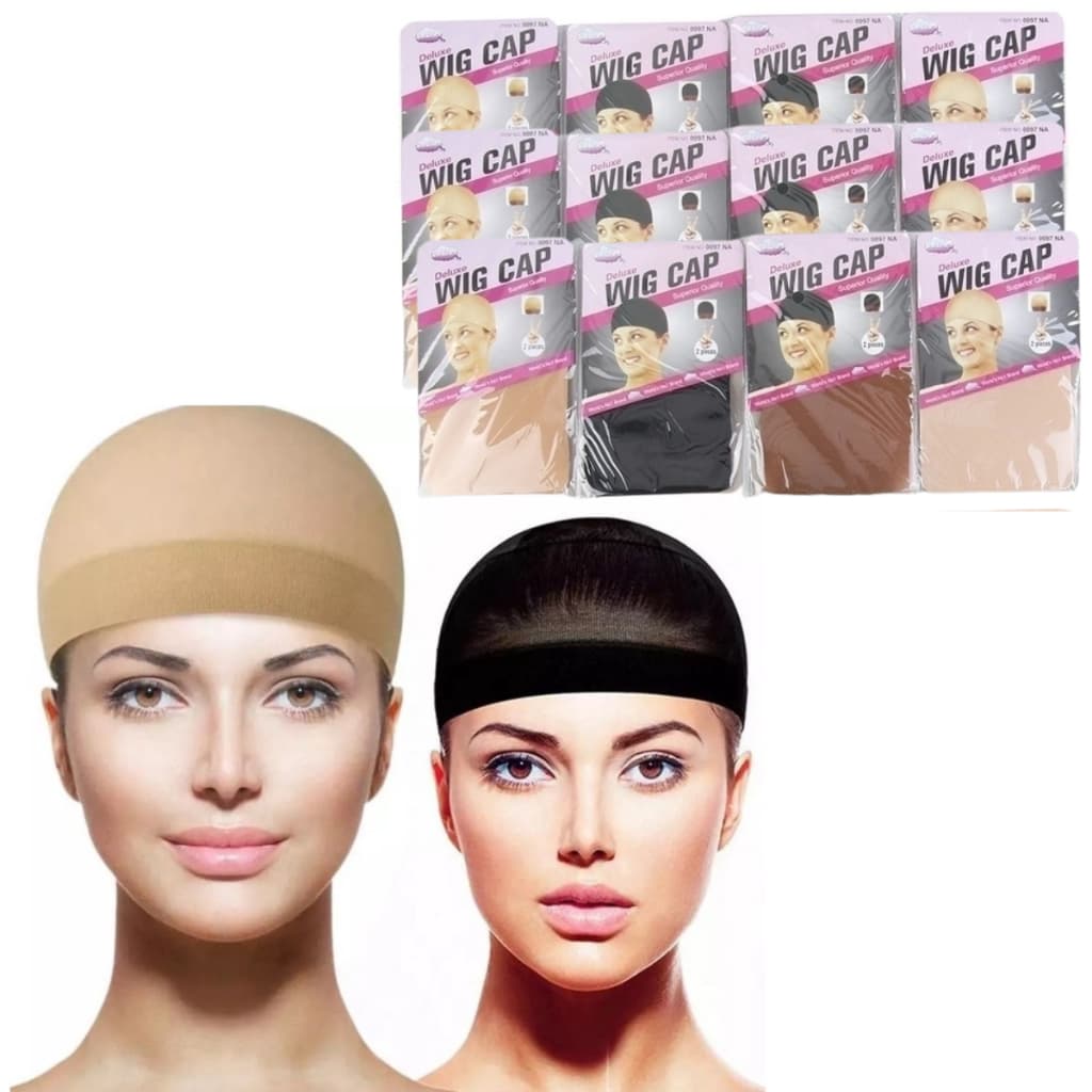 Kit 12 Touca Cap Wig E Lace Tecido Meia Para Cabelo Uso Diario 2un