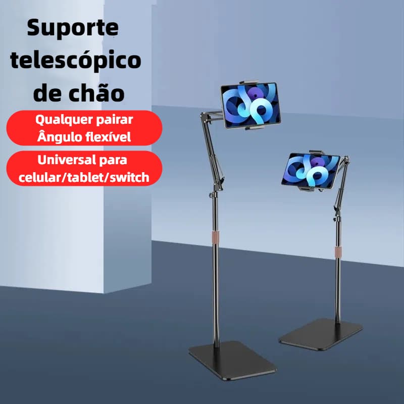 Suporte De iPad E Tablet 1.5 Metros Universal Articulado Chão 360° Braço Ajustável Tomate MTG-409