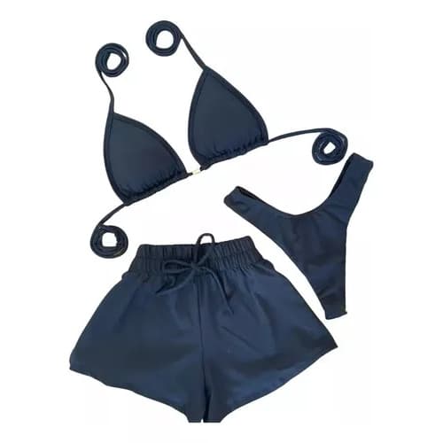 Biquíni Triquíni Com Short Modelo Verão A Pronta Entrega