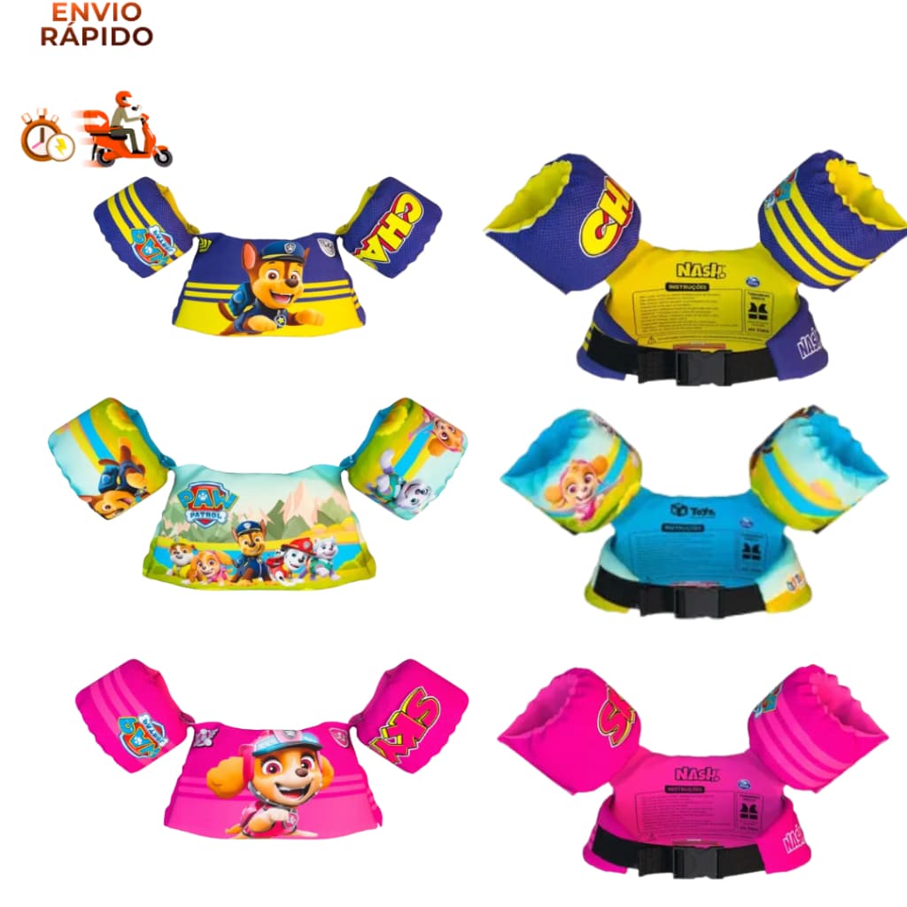 Boia Infantil Colete Salva Vidas Chase Skye Patrulha Canina 25kg