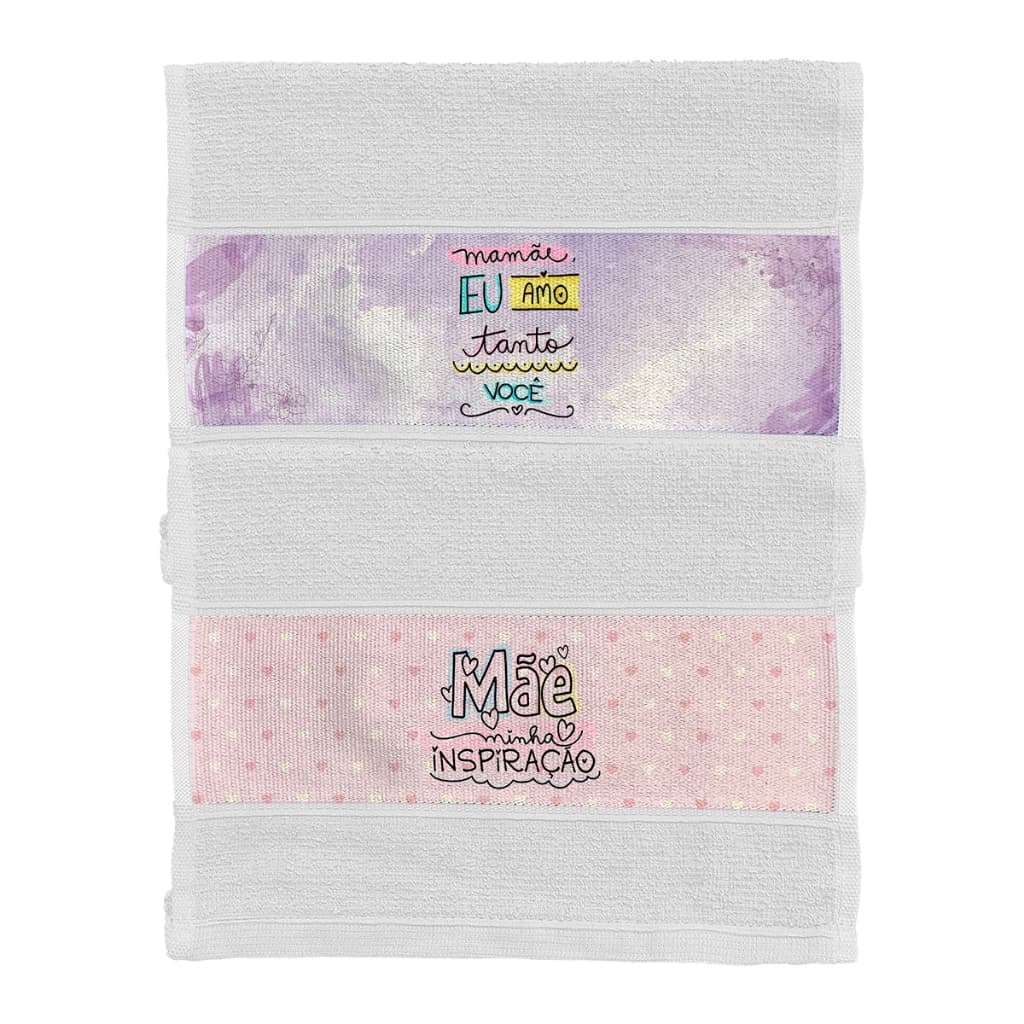 Jogo C/ 3 Toalhas de Mão Rosto Personalizadas Mensagem Dia das Mães Presente Lembrancinha Páscoa