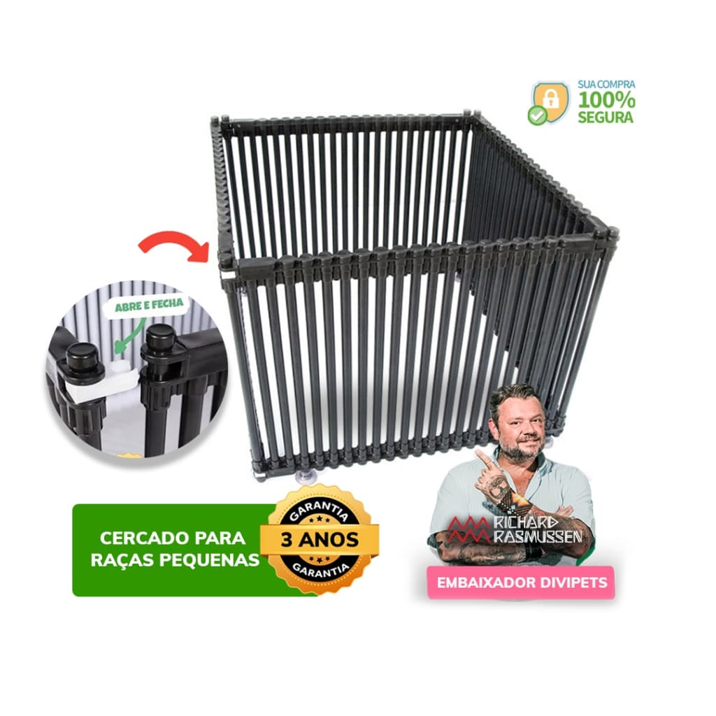 Proteção para Pet 4 módulos PRETO