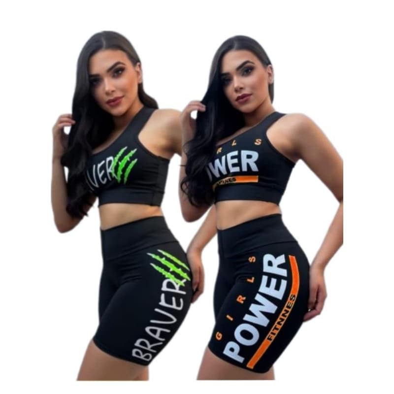 Short e croped conjunto feminino fitnes  roupa malhacao ciclismo academia
