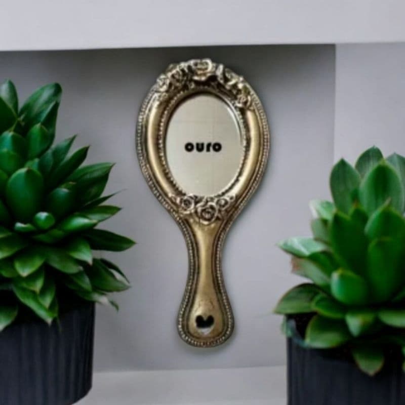 Espelho de Mão Decorativo, Decoração Minimalista, Espelho Versão Pequena
