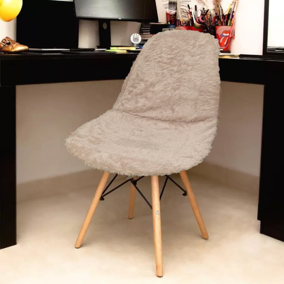 Capa para Cadeira Eames Eiffel Pelo Curto Bege