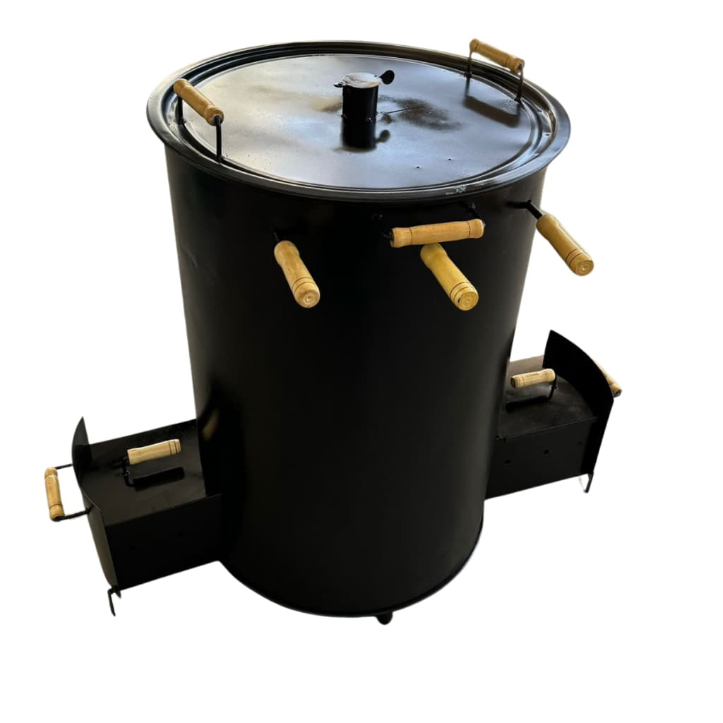 Defumador Tambor Bafo Vertical Costela Gaucha 200 Litros em Aço Carbono