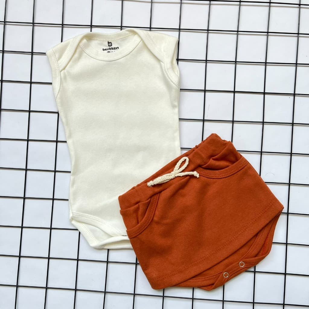 Conjunto de Bebê Menina Básico Dia a Dia Body e Saia 100% Algodão