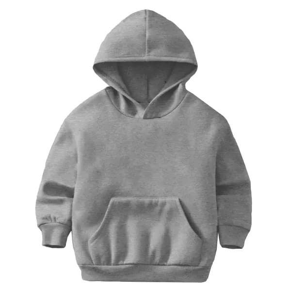 Blusa de frio Moletom Cinza Infantil Lisa com Capuz