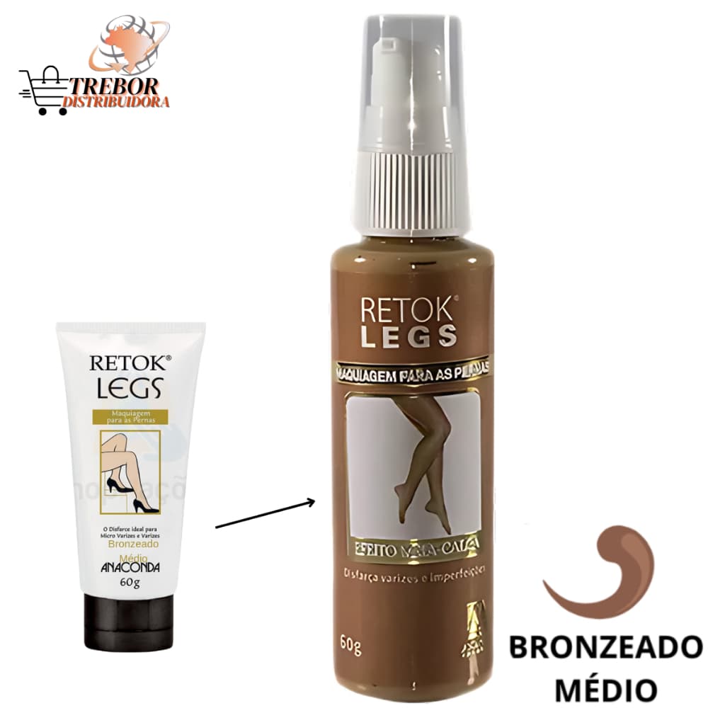 Maquiagem Para Pernas Anaconda Retok Legs Bronzeado Médio 60g Disfarça Imperfeições