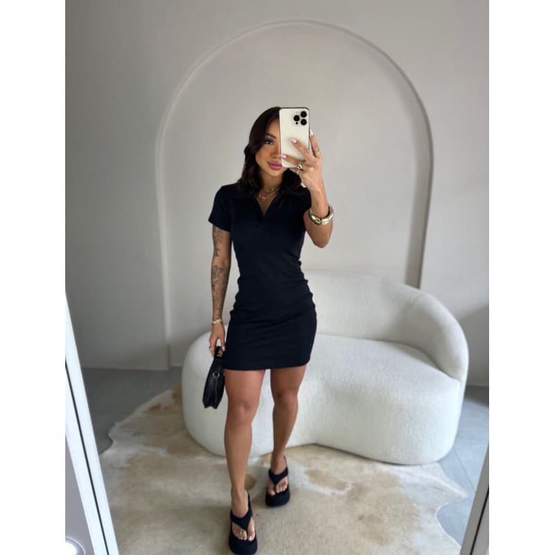 VESTIDO ,  GOLA POLO , TUBINHO ,MAGA CURTA , TECIDO ANA RUGA ,VERÃO TENDÊNCIA