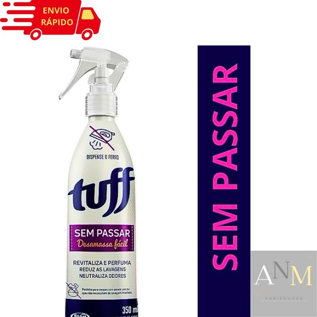 TUFF SEM PASSAR SPRAY 350 ML - PRODUTO QUE NÃO PRECISA DE FERRO DE PASSAR