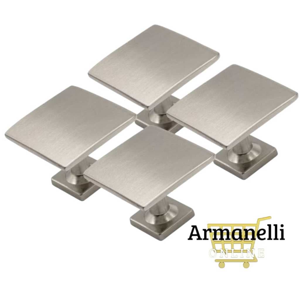 4 Pçs Puxador Metal Cromado/Escovado Ponto 1 Furo Armario 30/22 mm