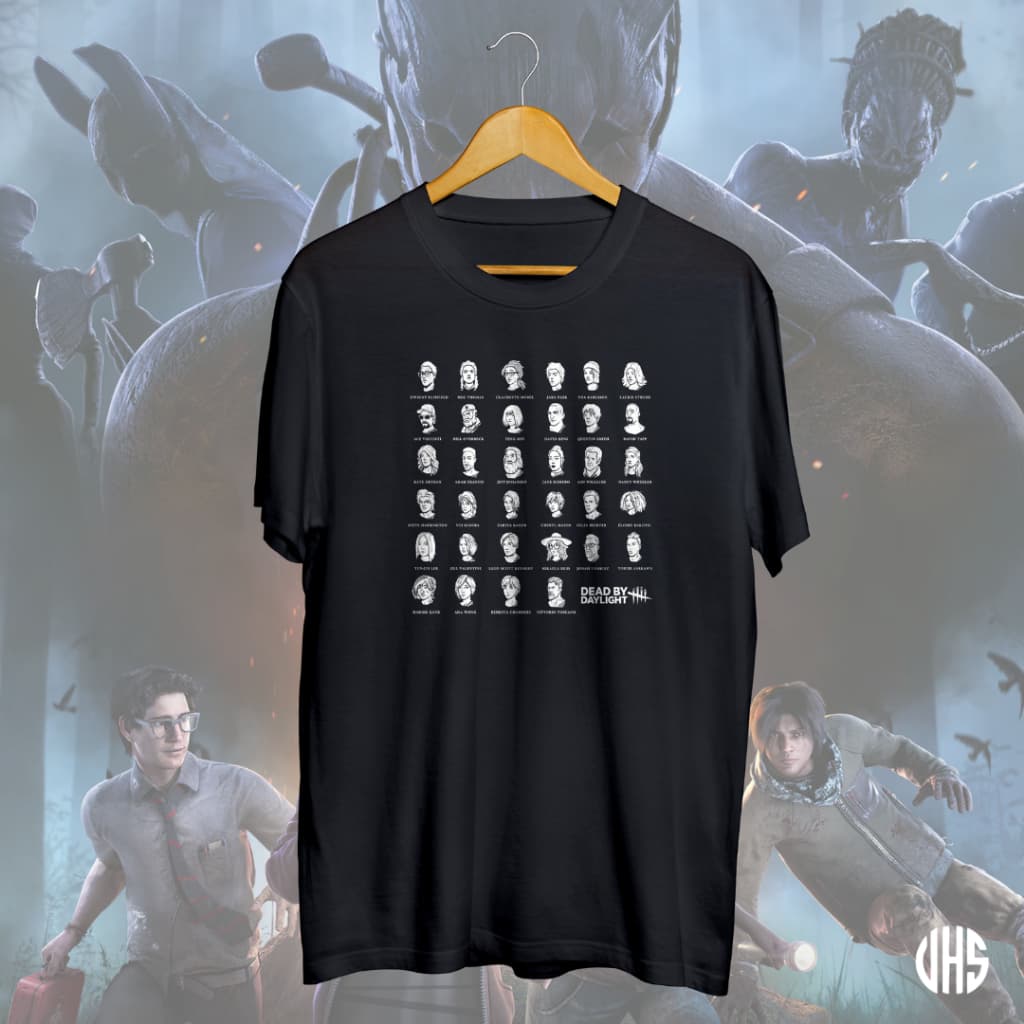 Camisa Dead By Daylight Survivors List Sobreviventes Algodão Unissex