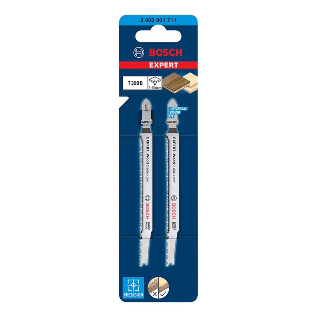 Lâmina de serra tico tico Bosch EXPERT Wood 2-SideClean T308B, 2 lâminas