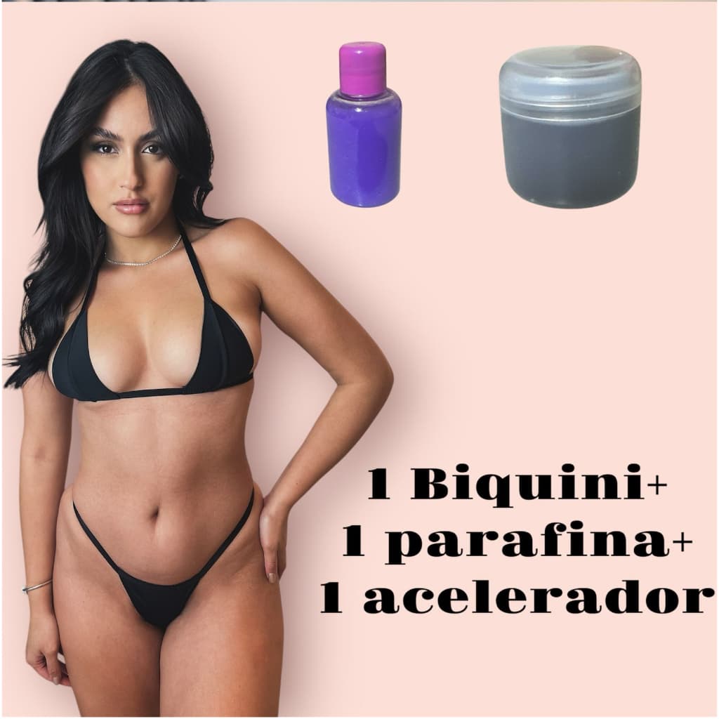1 BIQUINI DE FITA COM REGULAGEM+ 1 PARAFINA +1 ACELERADOR DE BRONZEADO SOL PISCINA BROZEADOHOT