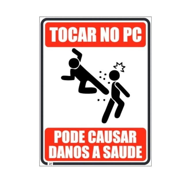Quadro decorativo 1 peça Tema Gamer - Tocar no PC pode causar danos a saúde - Disponível em diversas