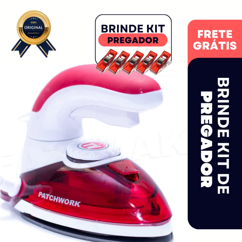 Ferro Mini Compacto Elétrico Vapor Portátil Bivolt para Viagens Vapor Roupas Delicadas Patchwork