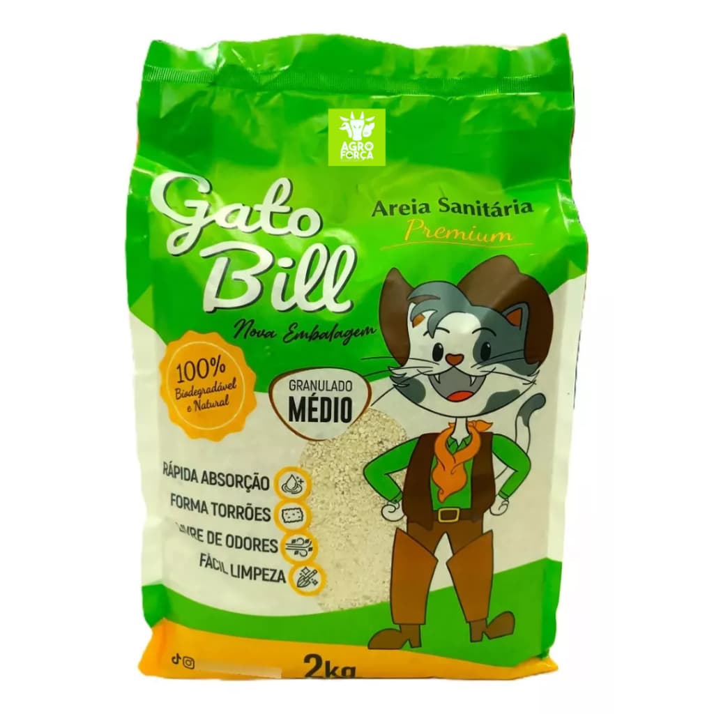Areia Média Gato Bill 2kg