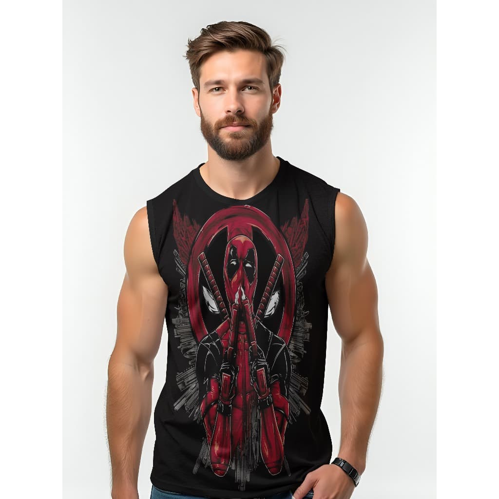 Camiseta Dry Fit Masculina UV 50+ Deadpool Estampada Academia Corrida Treino Casual