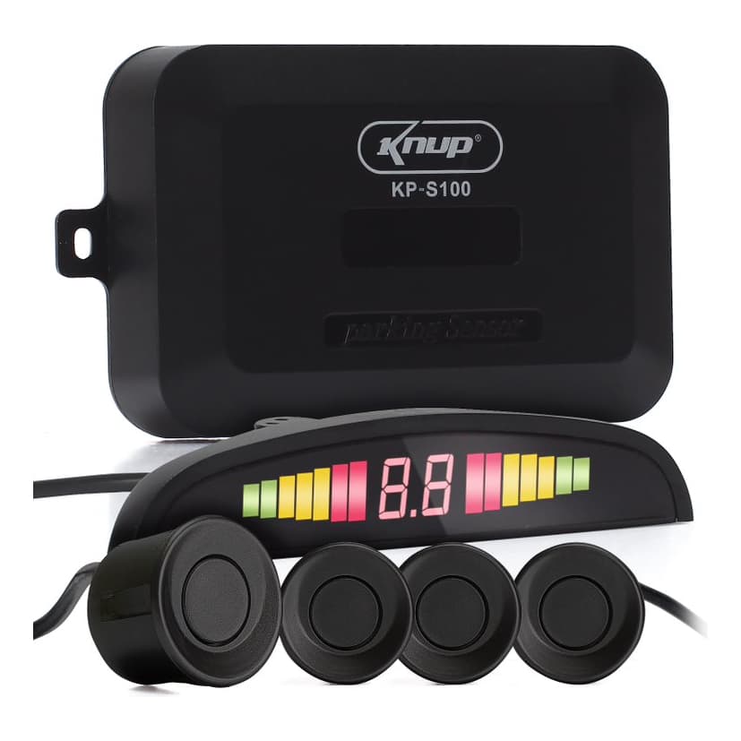 Sensor De Ré Estacionamento 4 Pontos Universal Carro Cor Preto Cinza  Branco