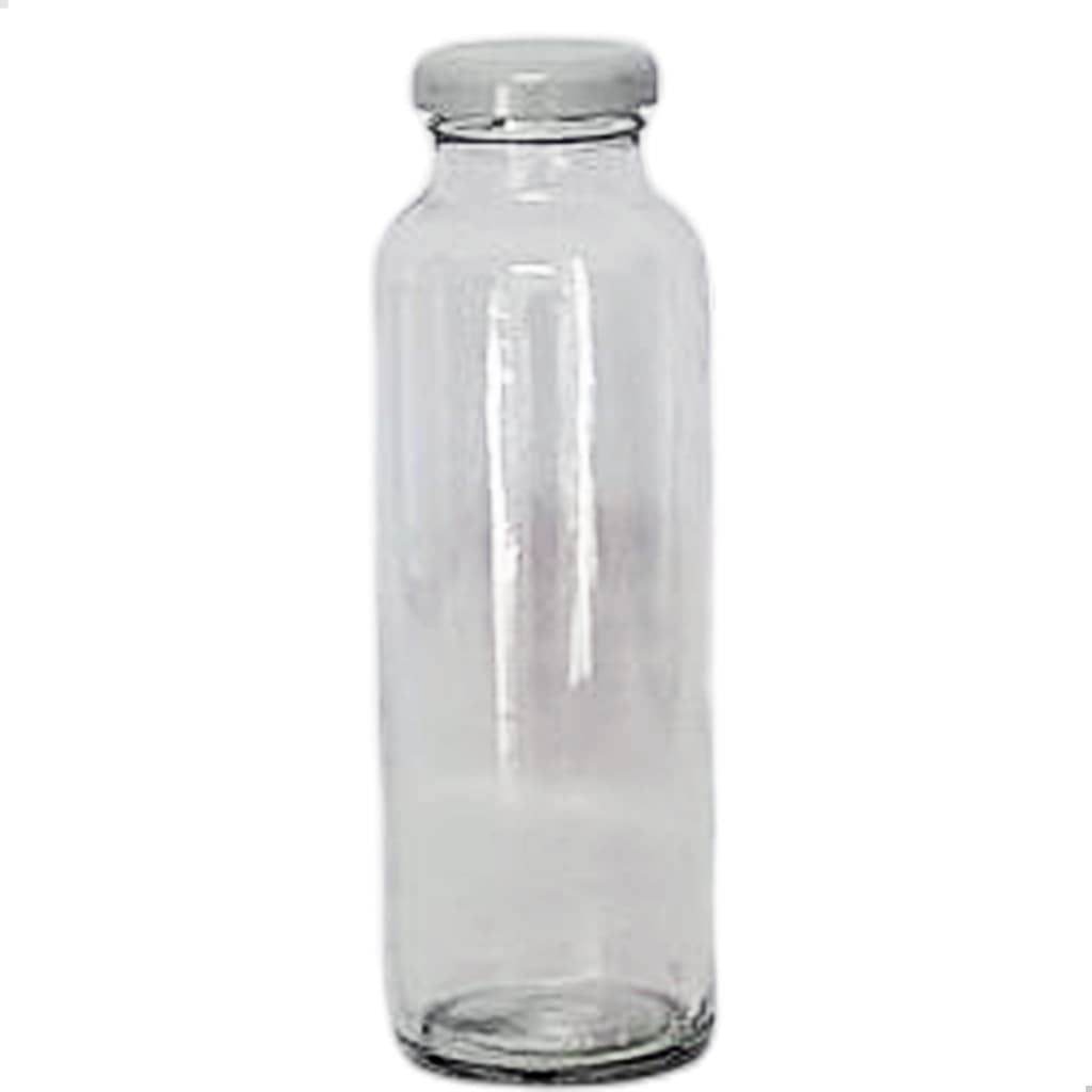 Garrafa Vidro Vintage 300 ml  - Kit com 5 garrafas com tampa metálica
