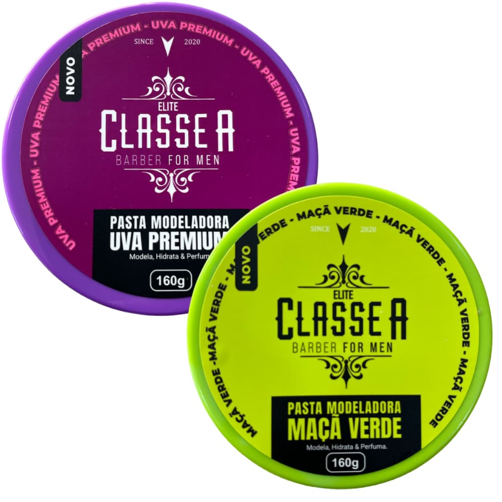 Pomada Modeladora Maçã Verde e Uva Premium Classe A Barber Modela,Hidrata e Perfuma