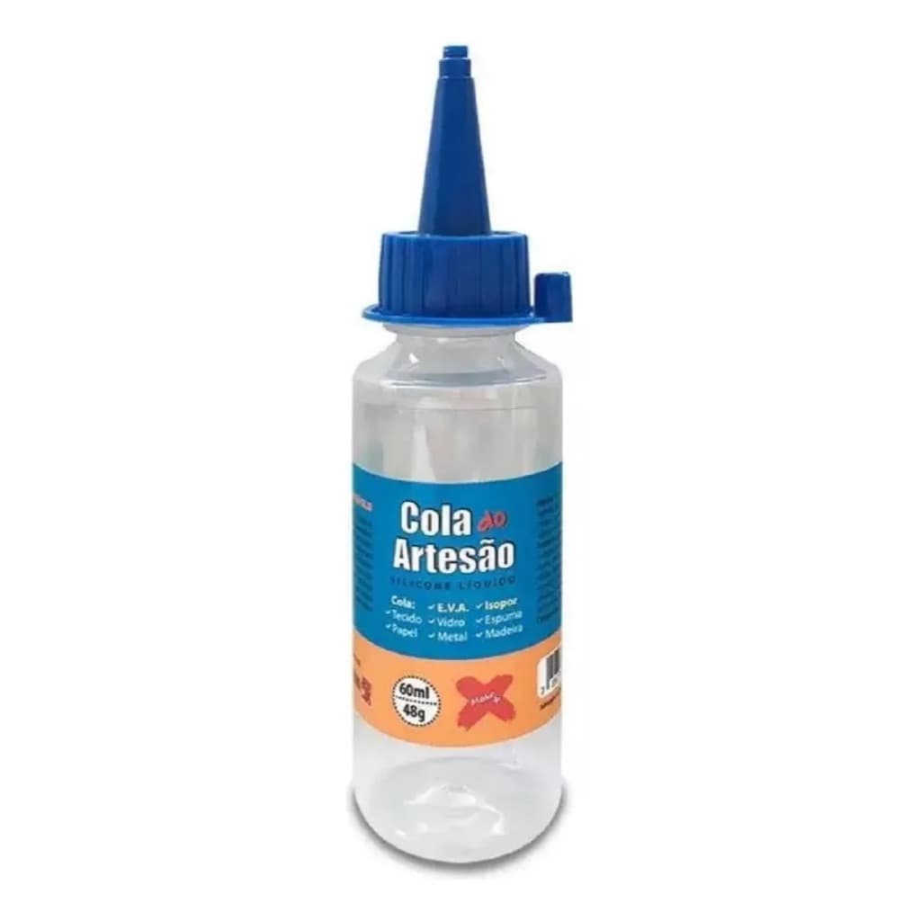 Cola De Silicone Líquida Artesanato Eva Isopor Couro 60ml