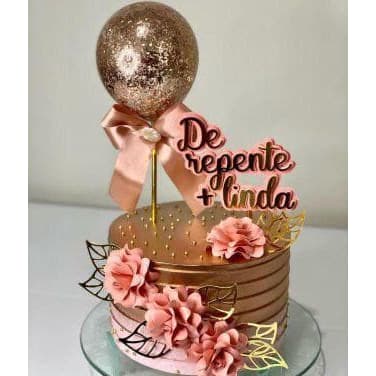 Topo/Topper flores personalizado (não acompanha balão)