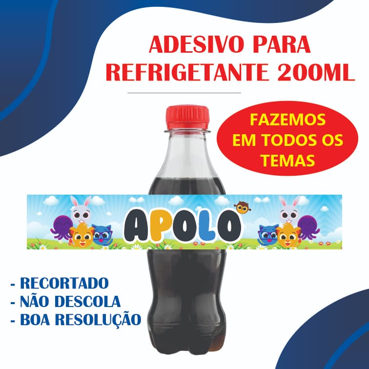 ADESIVO OU RÓTULO PARA REFRIGERANTE DE 200ML