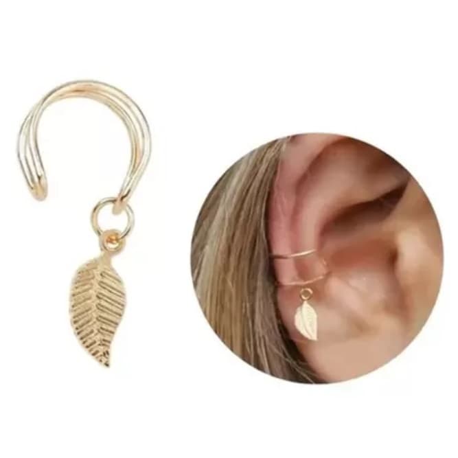 Piercing Auricular Fake Folhinha Orelha Falso ~