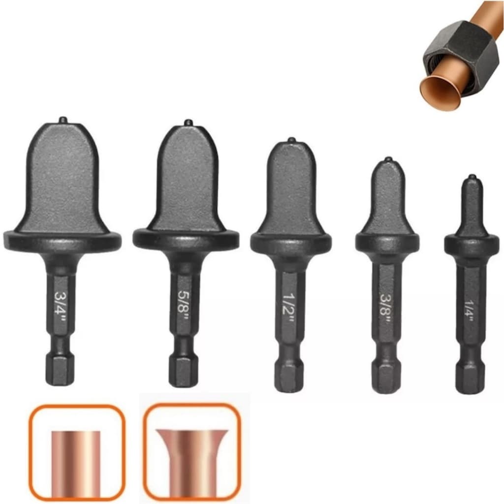 Kit 5 Expansor Alargador Flangeador De Cano Tubo Cobre E Alumínio