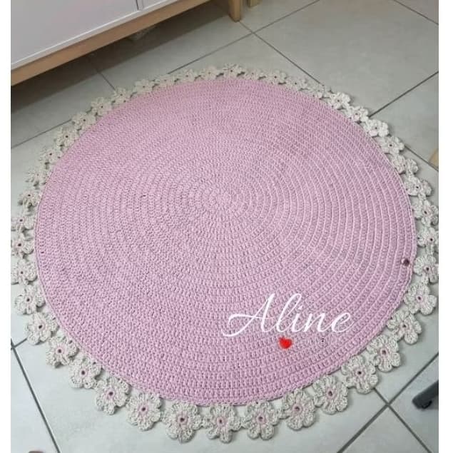 Tapete Infantil de Crochê Margaridas - Tapete Gigante de Crochê