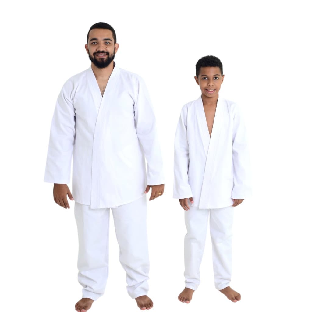 Kimono Jiu-Jitsu Taekwondo Reforçado Adulto Infantil - Brim Pesado