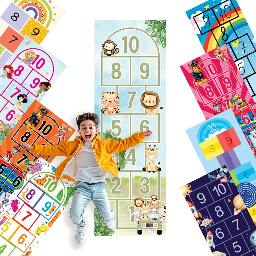 Amarelinha Adesivo Autocolante SensorialPedagógico Infantil Atividade Coordenação Motora Brincadeira
