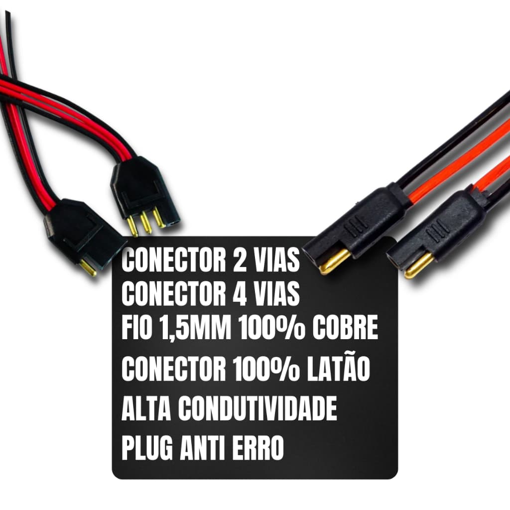 Conector chicote Tomada Plug Para Caixa Som 2 E 4 Vias Com Fio