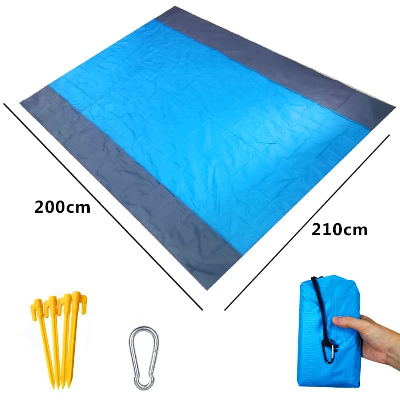 Tapete de Praia Impermeável 210 x 200 cm A Prova de D'água Para Piquenique Acampamento