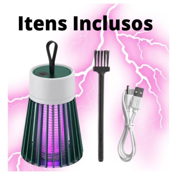 Lâmpada Elétrica Mata-Mosquitos Com Luz UV Usb Recarregável Armadilha Para Insetos