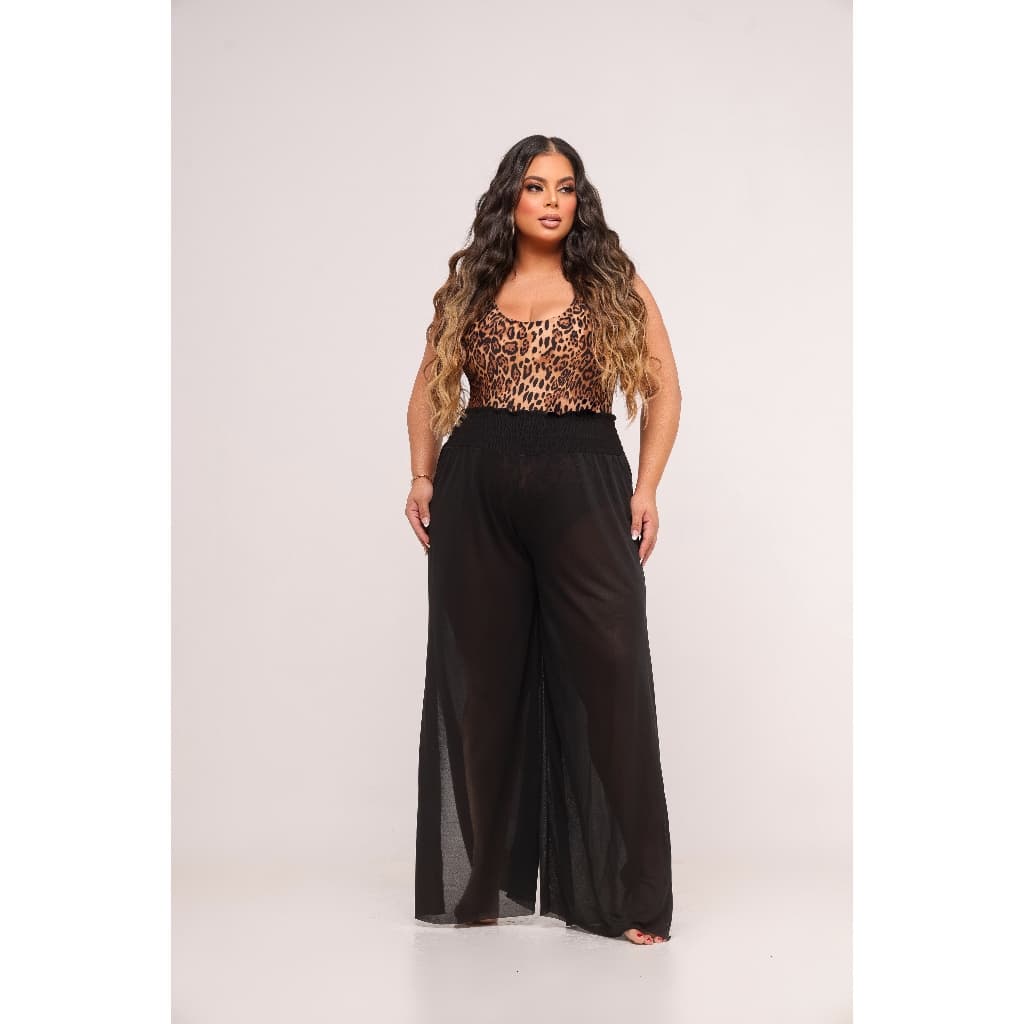 SAIDA DE PRAIA PLUS SIZE CALÇA COM ELASTEX