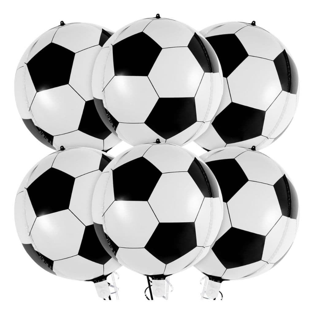 10 Balão Bola Futebol Campo 4d Festa Decoração Aniversário Cor Preto E Branco Futebol 4d