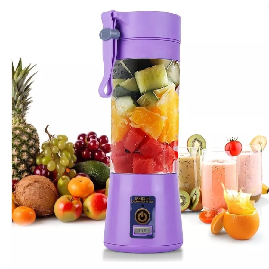 Mini Liquidificador Portatil Mixer Garrafa Portátil Cabo USB 6 Lâminas Coqueteleira Sem Fio Squeeze
