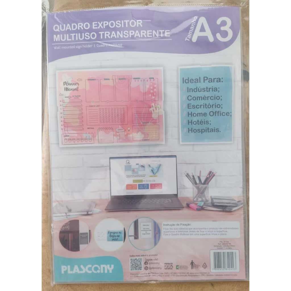 Quadro Expositor  Multiuso Transparente A3
