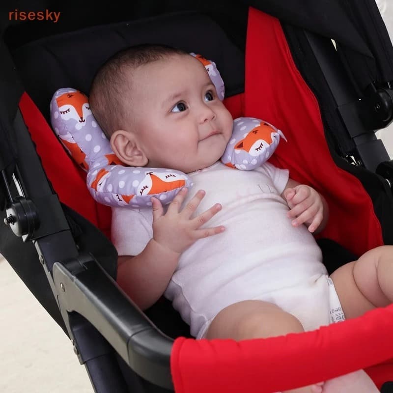 almofada de apoio  para pescoço  e segurança para bebe conforto e carro formato de coelhinho