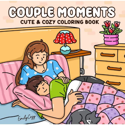 Kit 23 Desenhos de Couple Moments Para Colorir (Folhas Soltas) Folha A4