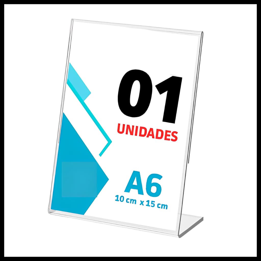 Displays L Expositor 10x15 cm acrílico Cardápio Qr Code 1 Und