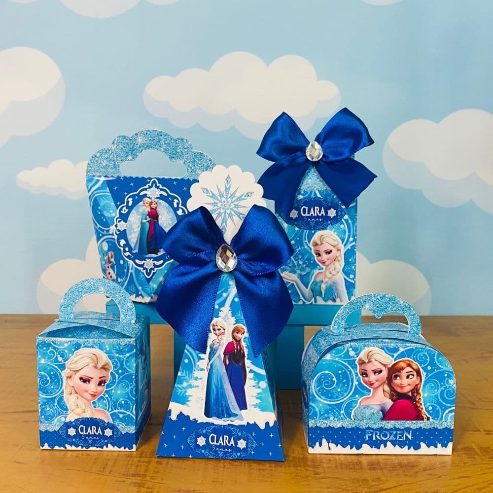 Kit Festa Personalizados Frozen Lembrancinhas Caixinhas para Festa - Já vai semi montada