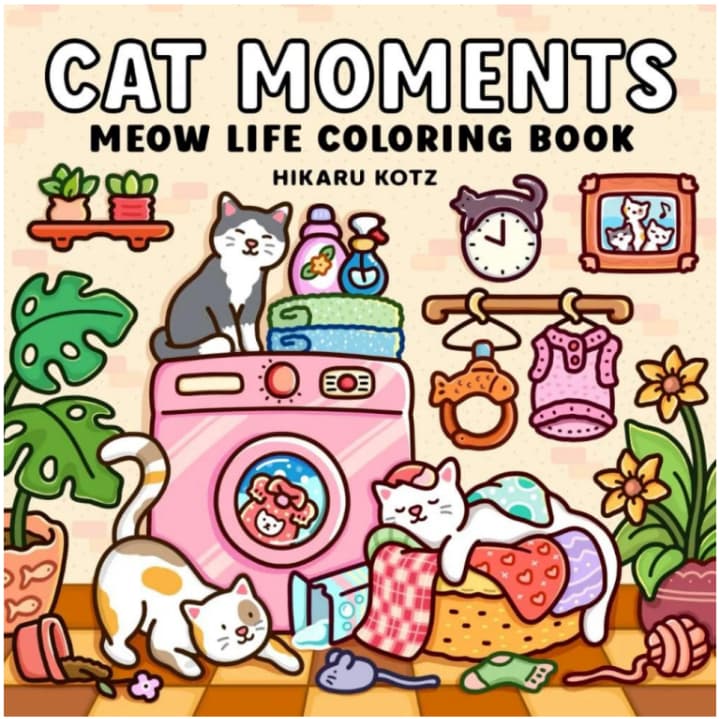 Kit 40 Desenhos de Cat Moments Para Colorir (Folhas Soltas) Folha A4